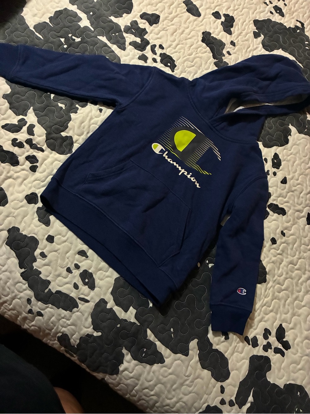 Champion Kids' Navy Blue Logo Hoodie